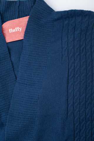 Cardigan alongado feminino com bolsos 81131 - Enluaze - Vestuário e Acessórios em Couro Legítimo