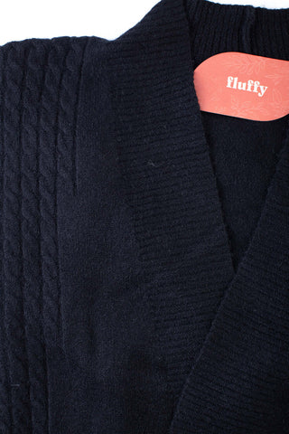 Cardigan alongado feminino com bolsos 81131 - Enluaze - Vestuário e Acessórios em Couro Legítimo