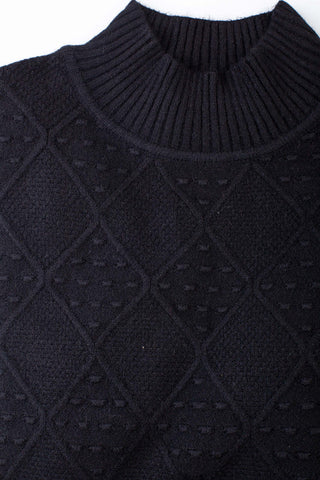 Blusa de tricô gola rolê manga bispo 81190 - Enluaze - Vestuário e Acessórios em Couro Legítimo