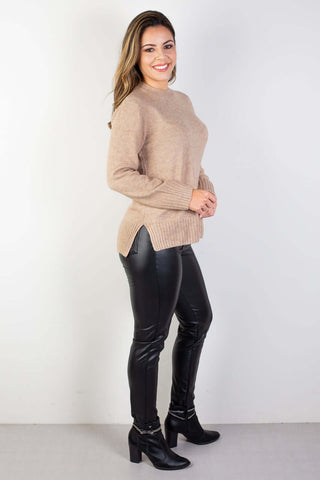 Blusa suéter de malha feminina 82933 - Enluaze - Vestuário e Acessórios em Couro Legítimo