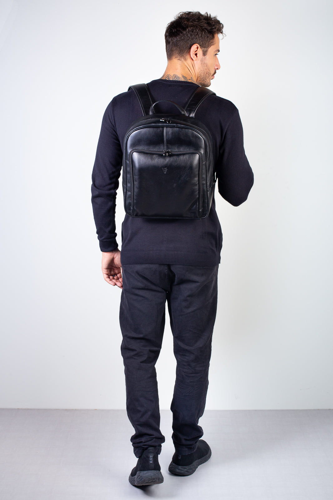 Mochila masculina de couro italiano Steve