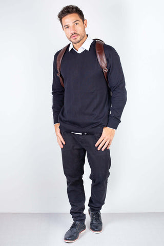 Mochila masculina de couro italiano para notebook 17" Arthur - Enluaze - Bolsas, Mochilas e Acessórios em Couro Legítimo