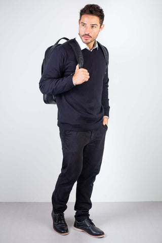 Mochila masculina de couro italiano para notebook 17" Arthur - Enluaze - Bolsas, Mochilas e Acessórios em Couro Legítimo