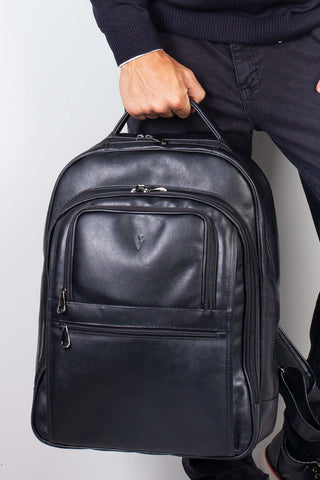 Mochila masculina de couro italiano para notebook 17" Arthur - Enluaze - Bolsas, Mochilas e Acessórios em Couro Legítimo