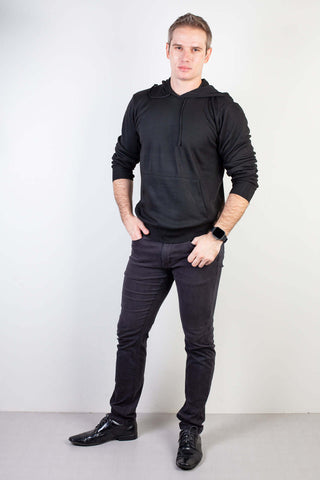 Blusa masculina moletinho com capuz 90153 - Enluaze - Vestuário e Acessórios em Couro Legítimo