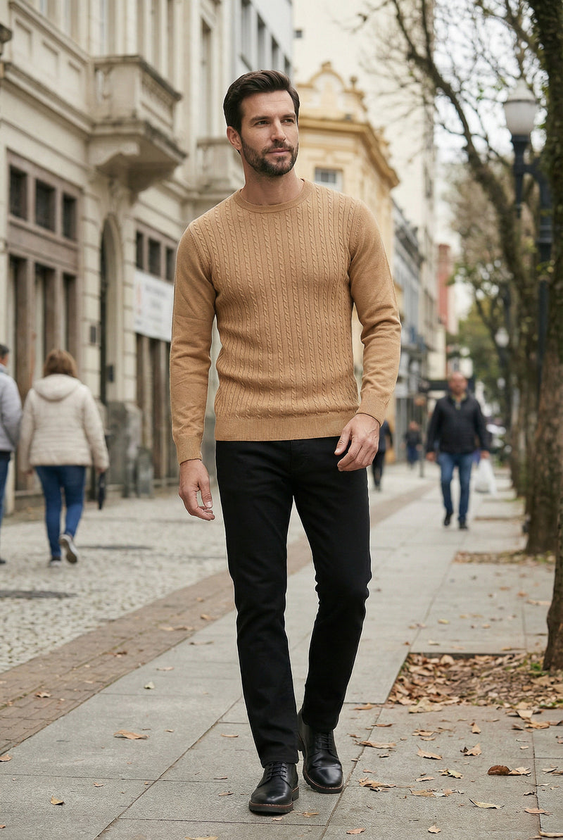 Blusa de malha masculina gola redonda 90184