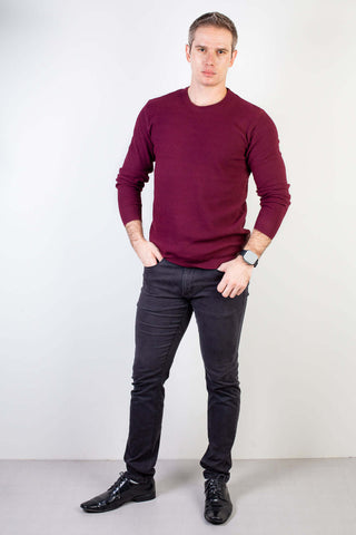 Blusa suéter masculina gola redonda 90217 - Enluaze - Vestuário e Acessórios em Couro Legítimo