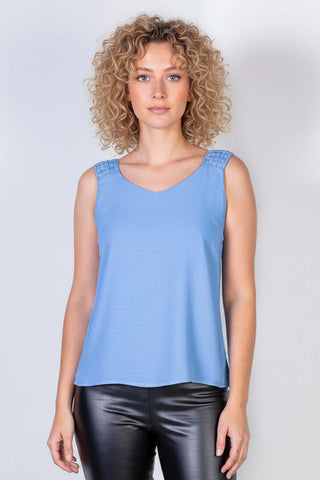 Regata feminina viscose com detalhe na alça 51636 - Enluaze - Vestuário e Acessórios em Couro Legítimo