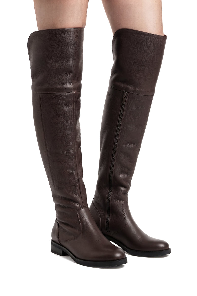 Bota de couro over cano longo feminina 7514