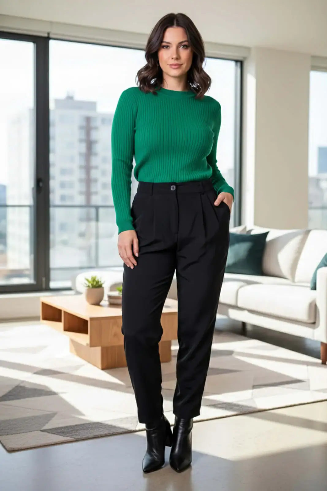 Calça reta feminina alfaiataria 51178