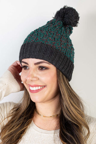 Gorro de tricô feminino inverno com pompom 61339 - Enluaze - Vestuário e Acessórios em Couro Legítimo