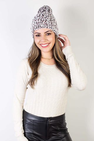 Gorro de tricô feminino para inverno 61361 - Enluaze - Vestuário e Acessórios em Couro Legítimo