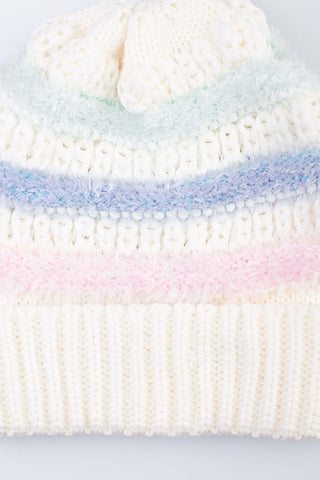 Gorro de tricô inverno feminino com pelinho 61396 - Enluaze - Vestuário e Acessórios em Couro Legítimo