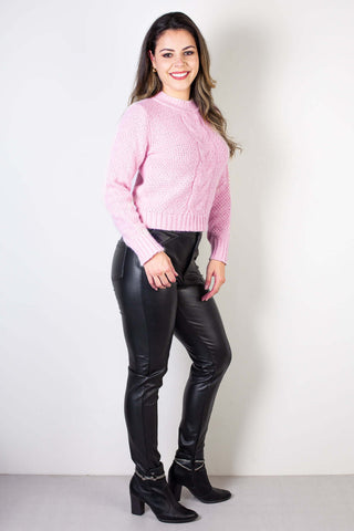 Blusa de malha feminina 61502 - Enluaze - Vestuário e Acessórios em Couro Legítimo
