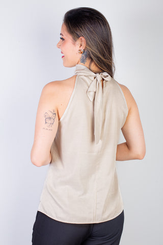 Blusa feminina gola alta decote halter neck 51255