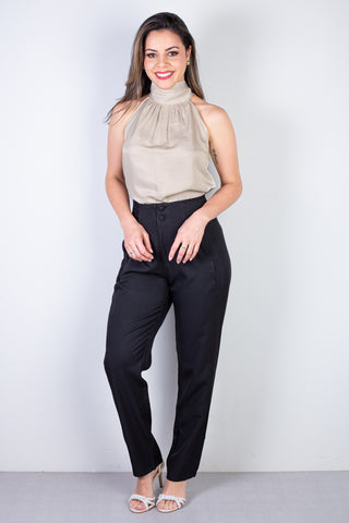 Blusa feminina gola alta decote halter neck 51255