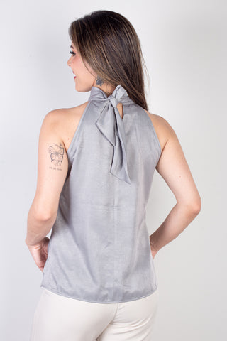 Blusa feminina gola alta decote halter neck 51255
