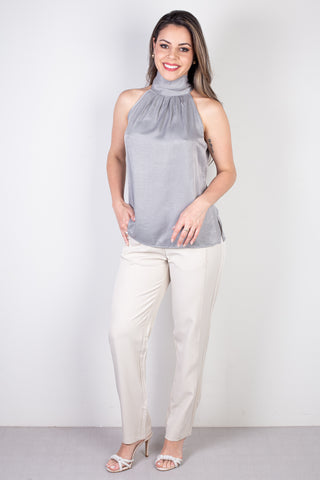 Blusa feminina gola alta decote halter neck 51255
