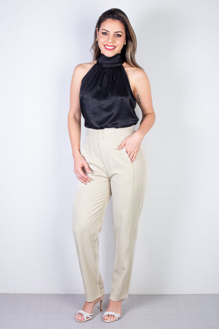 Blusa feminina gola alta decote halter neck 51255