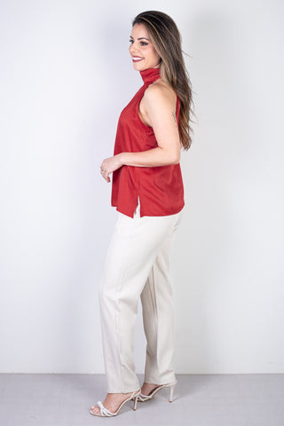 Blusa feminina gola alta decote halter neck 51255