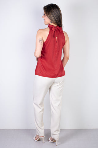 Blusa feminina gola alta decote halter neck 51255