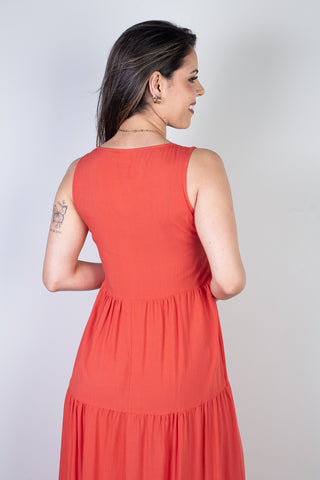 Vestido midi regata babados 51290