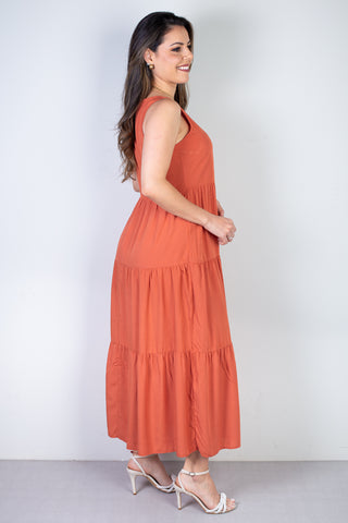 Vestido midi regata babados 51290