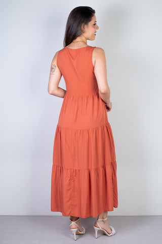 Vestido midi regata babados 51290