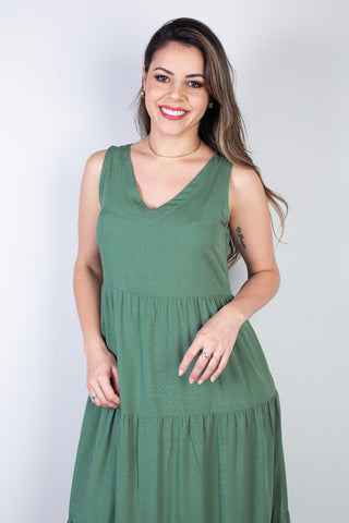 Vestido midi regata babados 51290