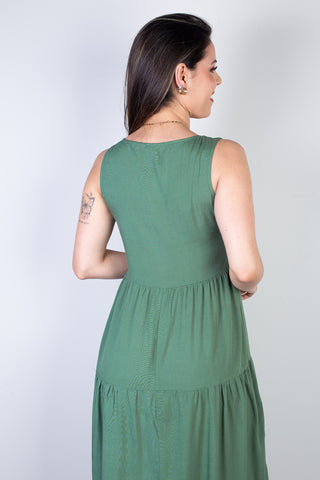 Vestido midi regata babados 51290