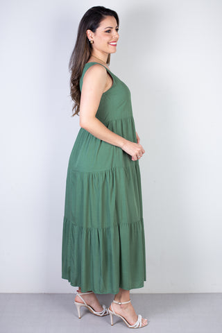 Vestido midi regata babados 51290