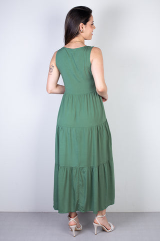 Vestido midi regata babados 51290