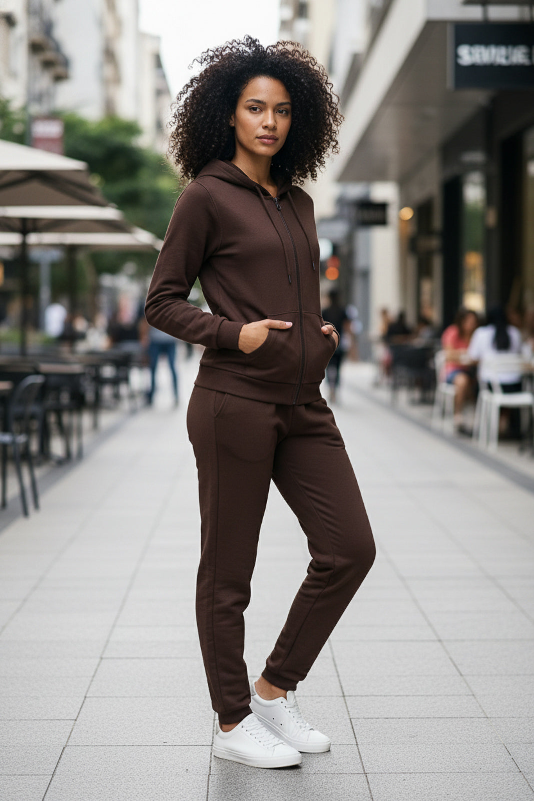 Jaqueta feminina moletom com capuz 61377