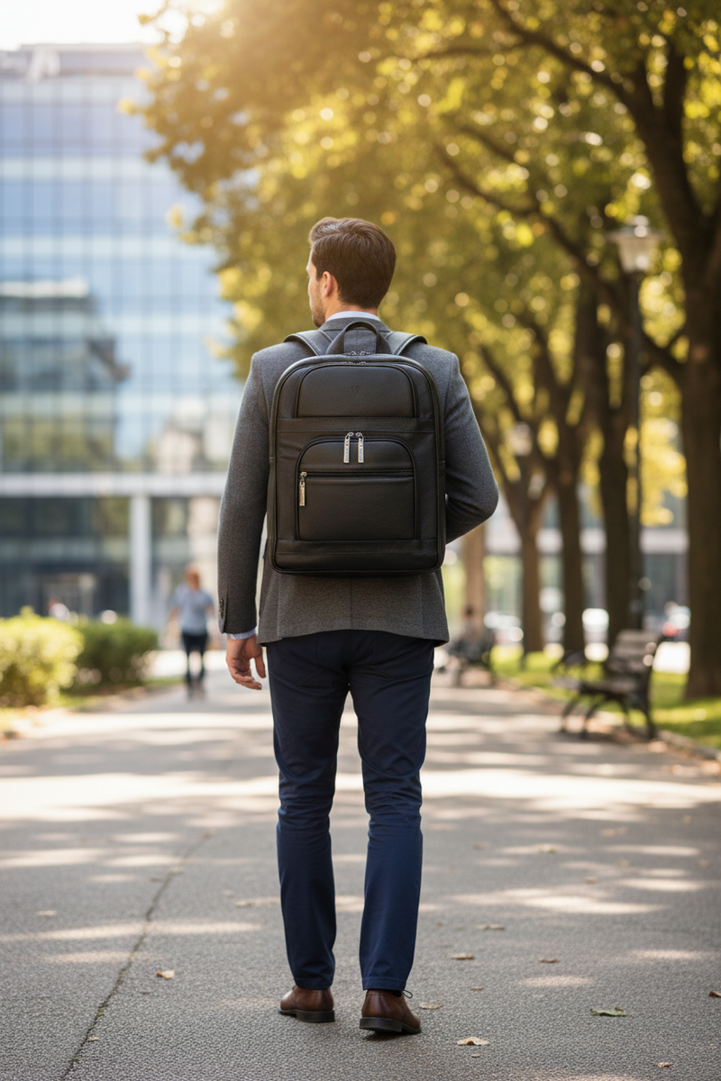 Mochila grande masculina couro floater para notebook Guilherme