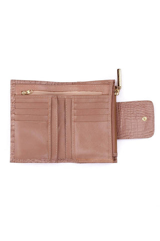 Carteira feminina de couro croco Lanna 10x15,5cm - Enluaze - Bolsas, Mochilas e Acessórios em Couro Legítimo