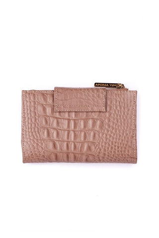 Carteira feminina de couro croco Lanna 10x15,5cm - Enluaze - Bolsas, Mochilas e Acessórios em Couro Legítimo