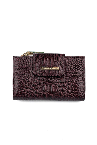 Carteira feminina de couro croco Lanna 10x15,5cm - Enluaze - Bolsas, Mochilas e Acessórios em Couro Legítimo