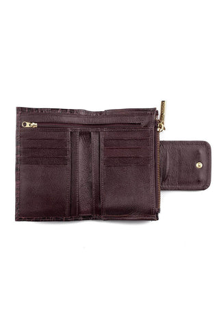 Carteira feminina de couro croco Lanna 10x15,5cm - Enluaze - Bolsas, Mochilas e Acessórios em Couro Legítimo