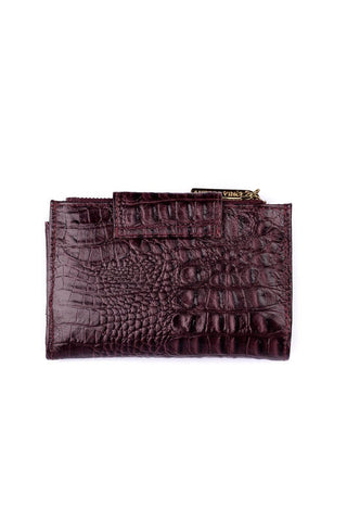 Carteira feminina de couro croco Lanna 10x15,5cm - Enluaze - Bolsas, Mochilas e Acessórios em Couro Legítimo