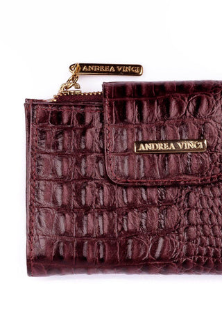Carteira feminina de couro croco Lanna 10x15,5cm - Enluaze - Bolsas, Mochilas e Acessórios em Couro Legítimo