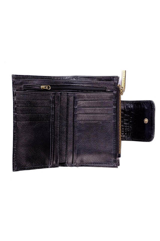 Carteira feminina de couro croco Lanna 10x15,5cm - Enluaze - Bolsas, Mochilas e Acessórios em Couro Legítimo