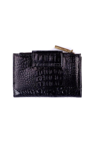 Carteira feminina de couro croco Lanna 10x15,5cm - Enluaze - Bolsas, Mochilas e Acessórios em Couro Legítimo