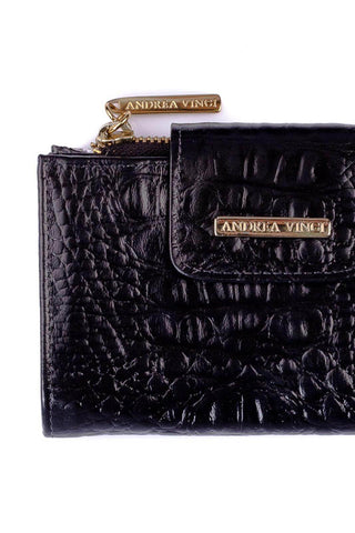 Carteira feminina de couro croco Lanna 10x15,5cm - Enluaze - Bolsas, Mochilas e Acessórios em Couro Legítimo