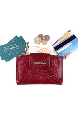 Carteira feminina de couro croco Lanna 10x15,5cm - Enluaze - Bolsas, Mochilas e Acessórios em Couro Legítimo