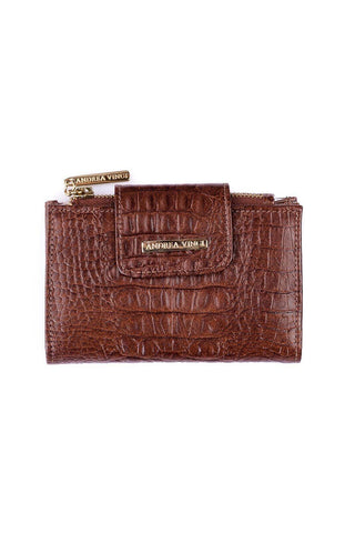 Carteira feminina de couro croco Lanna 10x15,5cm - Enluaze - Bolsas, Mochilas e Acessórios em Couro Legítimo