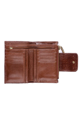 Carteira feminina de couro croco Lanna 10x15,5cm - Enluaze - Bolsas, Mochilas e Acessórios em Couro Legítimo