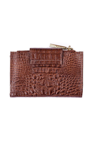Carteira feminina de couro croco Lanna 10x15,5cm - Enluaze - Bolsas, Mochilas e Acessórios em Couro Legítimo