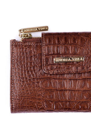 Carteira feminina de couro croco Lanna 10x15,5cm - Enluaze - Bolsas, Mochilas e Acessórios em Couro Legítimo