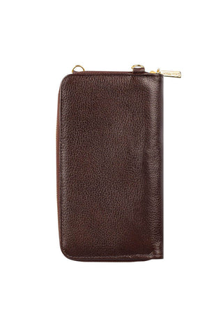 Carteira feminina de couro liso com alça Rafa 19x10,5cm - Enluaze - Bolsas, Mochilas e Acessórios em Couro Legítimo