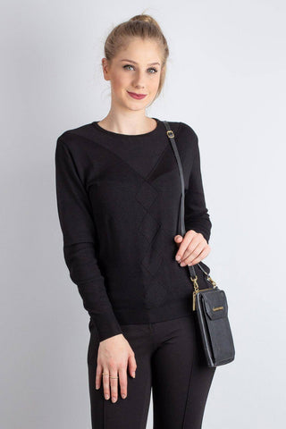 Carteira feminina de couro liso com alça Rafa 19x10,5cm - Enluaze - Bolsas, Mochilas e Acessórios em Couro Legítimo